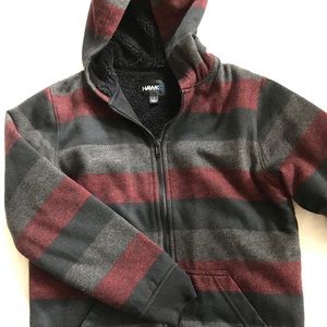 Boys Zip Up Fleece Lined Hooded Sweatshirt